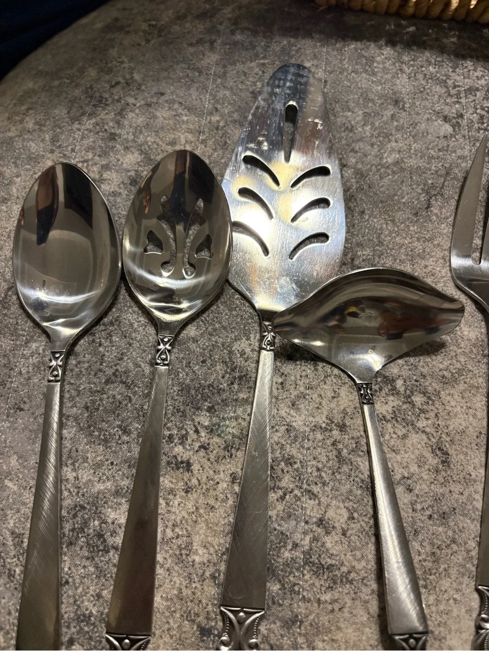 National Stainless Japan Silver-Tone Flatware Set - Floral Handle Design